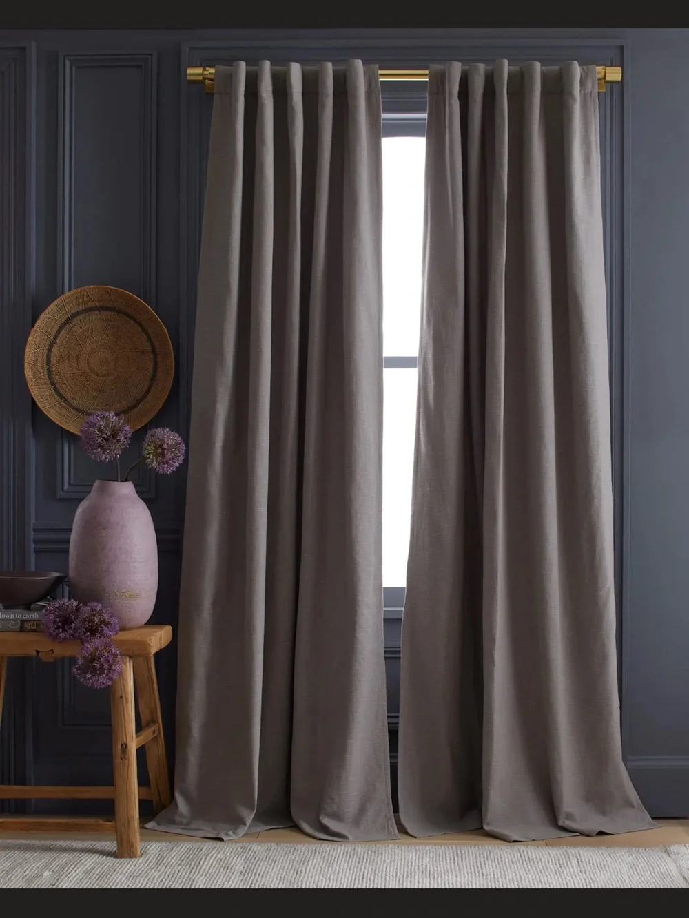 Quince 48 x 96NWT cotton slub panel gray